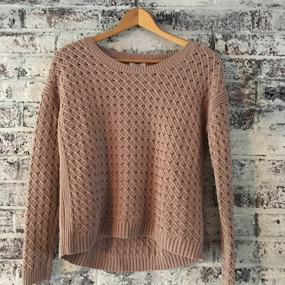 Crochet/large knit, crew neck sweater